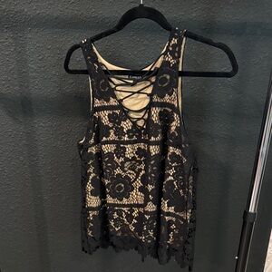 Express Black Lace Sleeveless Blouse